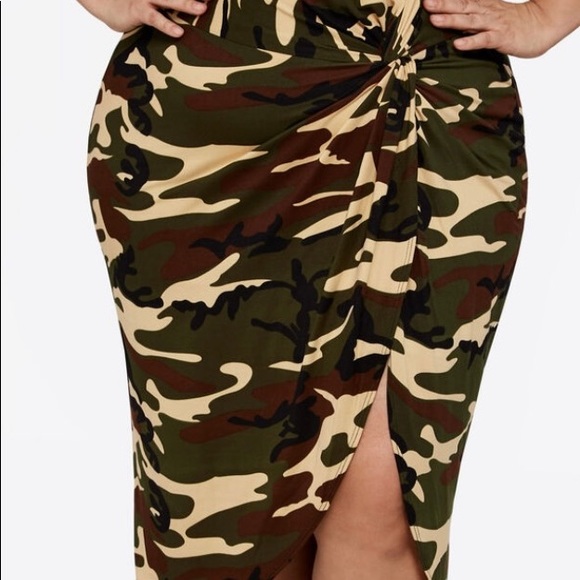 Ashley Stewart Camo Skirt 82 